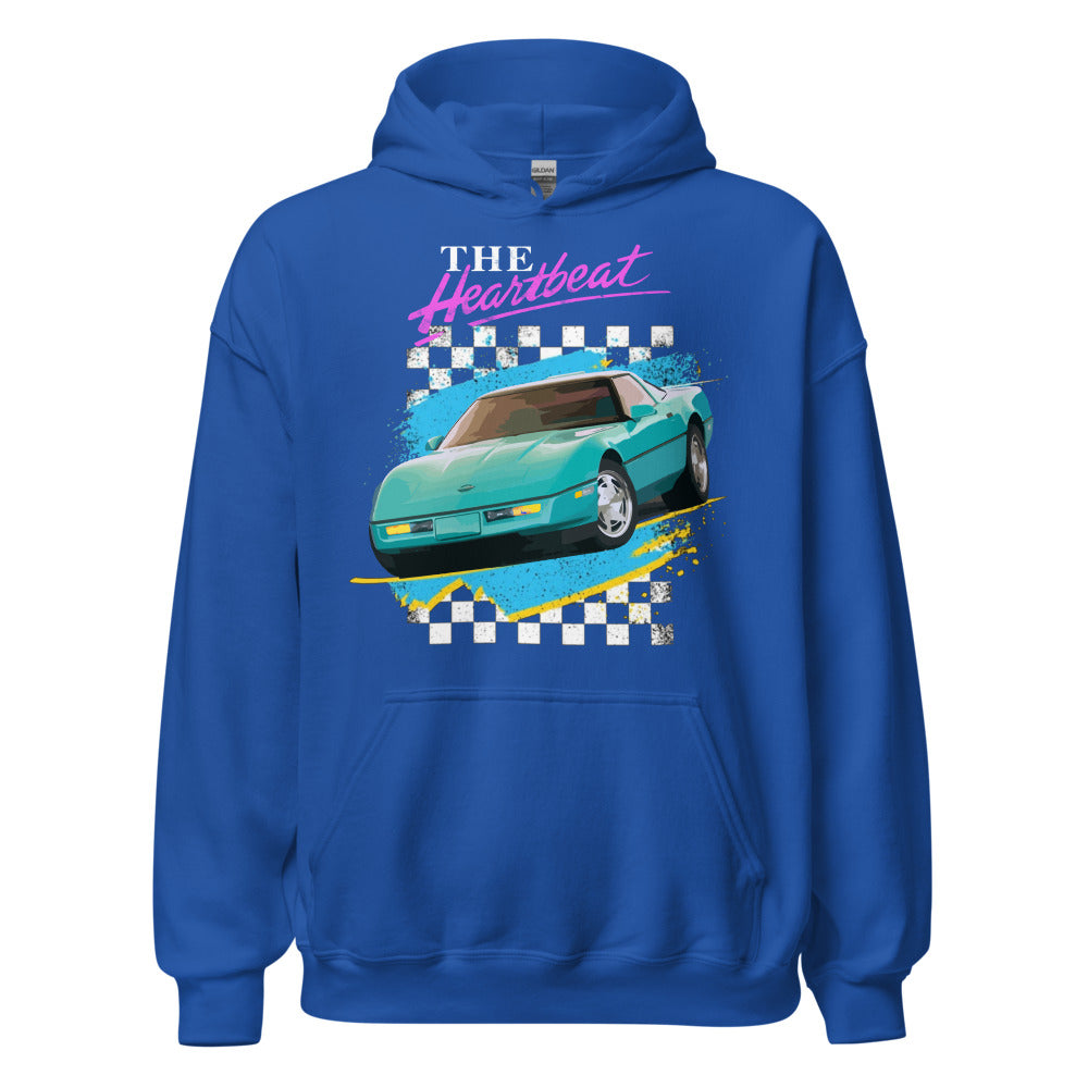 Retro Chevy Old School Car Graphic Corvette c4 80s Aesthetic The heartbeat of America - Unisex Hoodie