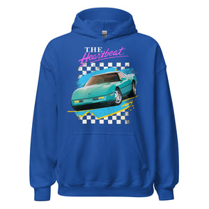 Retro Chevy Old School Car Graphic Corvette c4 80s Aesthetic The heartbeat of America - Unisex Hoodie