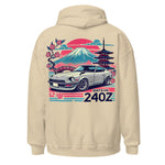 Retro Japanese Datsun 240z hoodie for Vintage JDM Car Culture Fans Automotive pullover