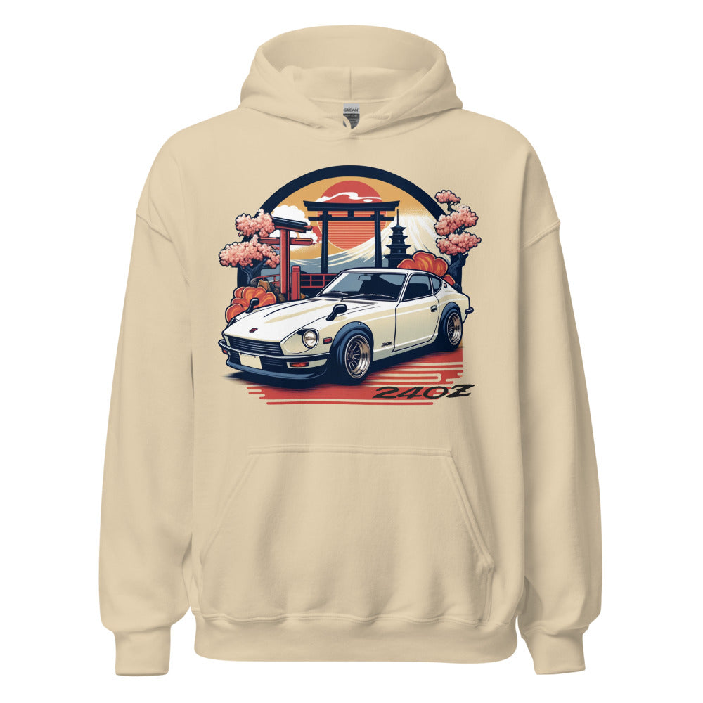 Vintage Japanese Aesthetic Datsun 240z hoodie for JDM Lovers Japan Car Culture Pullover