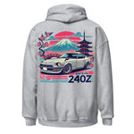 Retro Japanese Datsun 240z hoodie for Vintage JDM Car Culture Fans Automotive pullover