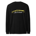 2024 2025 Corvette C8 Z06 Accelerate Yellow Silhouette 8th Generation Vette Drivers Custom Long Sleeve Tee
