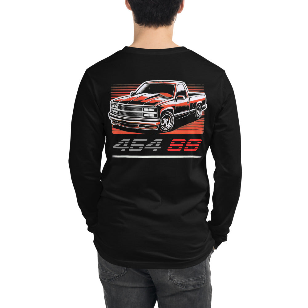 1990 Chevy 1500 454 SS Pickup Truck Owners Classic Truckin Automotive Long Sleeve Tee