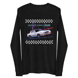 Retro Old School Car Graphic Chevy Monte Carlo SS 80s Aesthetic - Unisex Long Sleeve Tee