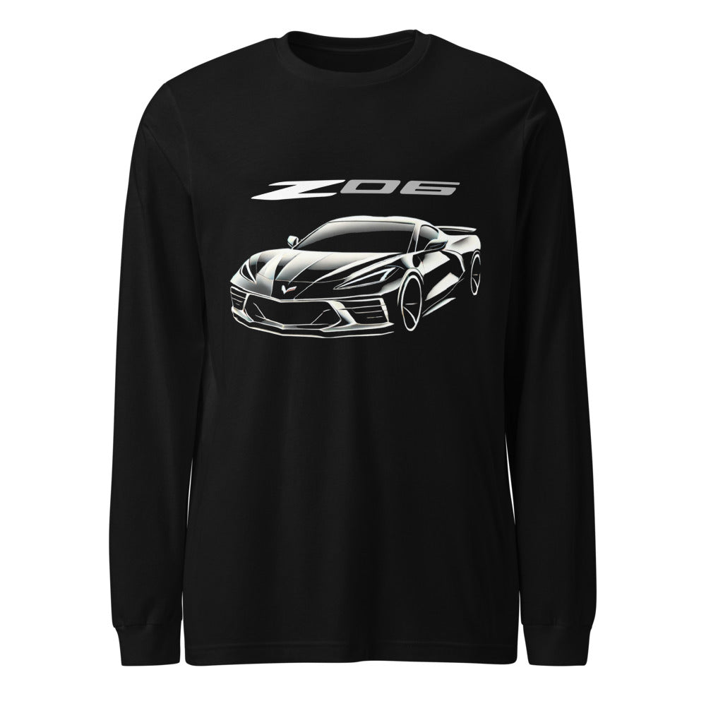 Next Gen C8 Corvette Z06 Vette Drivers Black Out Edition Vette Show Long Sleeve Tee