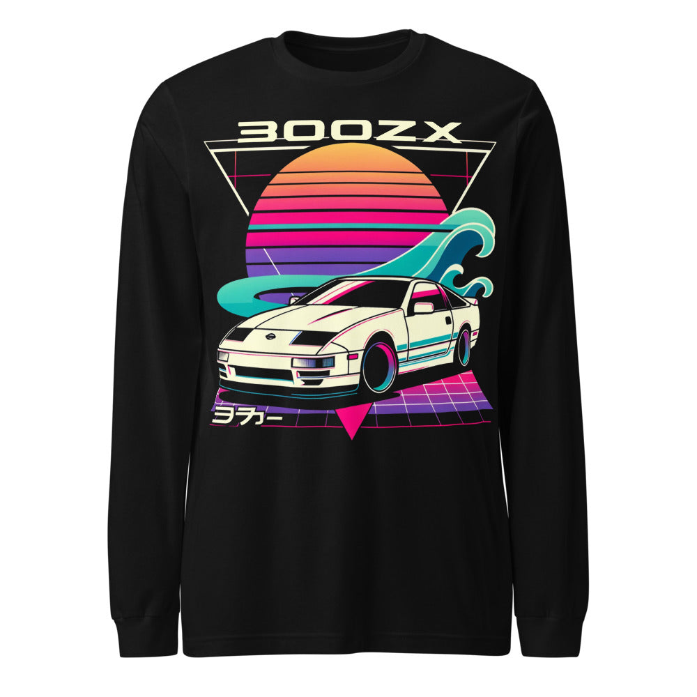 90s Vaporwave Retrowave 300zx JDM Japanese Tuner Car Lovers Long Sleeve Tee