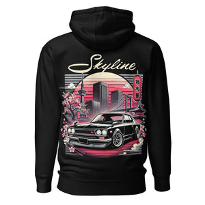 KPGC10 Skyline GT-R Hakosuka hoodie for Vintage JDM Fans Japanese Car Culture Graphic pullover