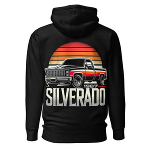 1987 Silverado hoodie for Chevy Square Body Pickup Truck Enthusiasts Gear Heads Pullover