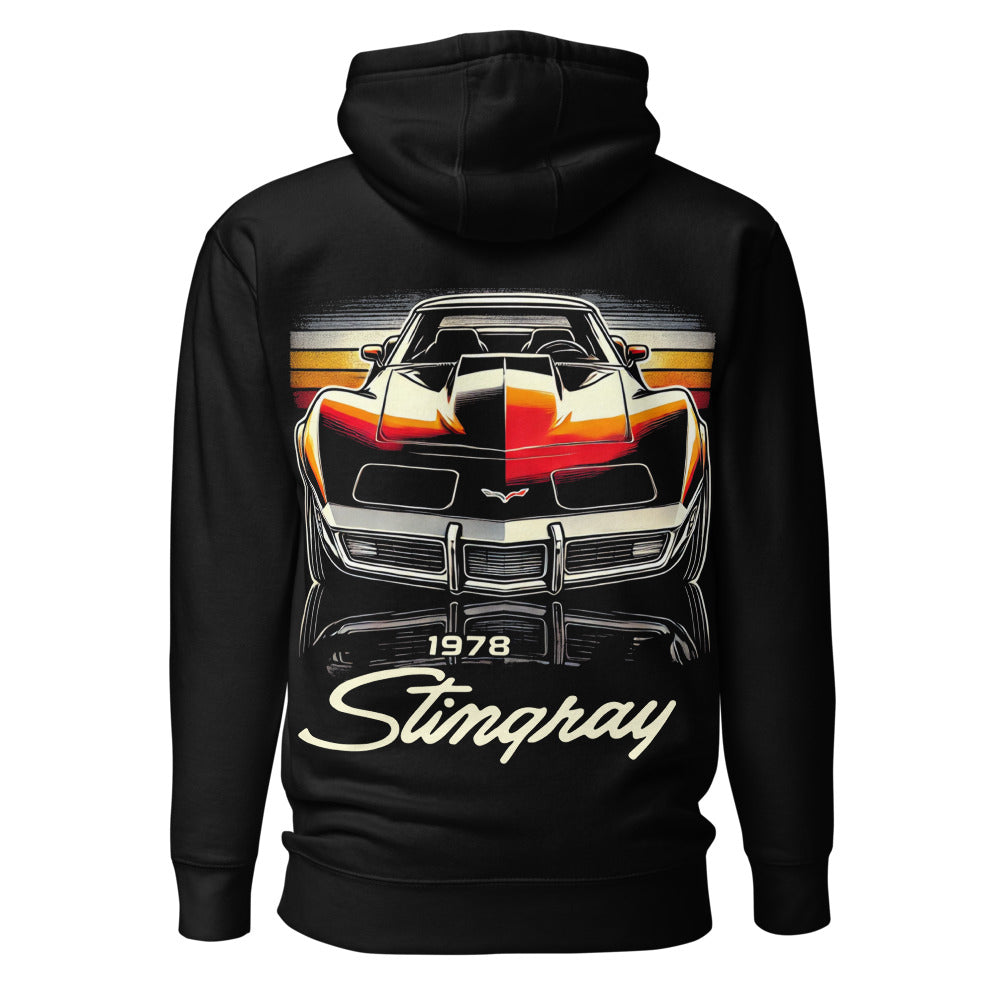 1978 C3 Corvette Stingray hoodie for Chevy Fans Drivers American Classic Car Pullover