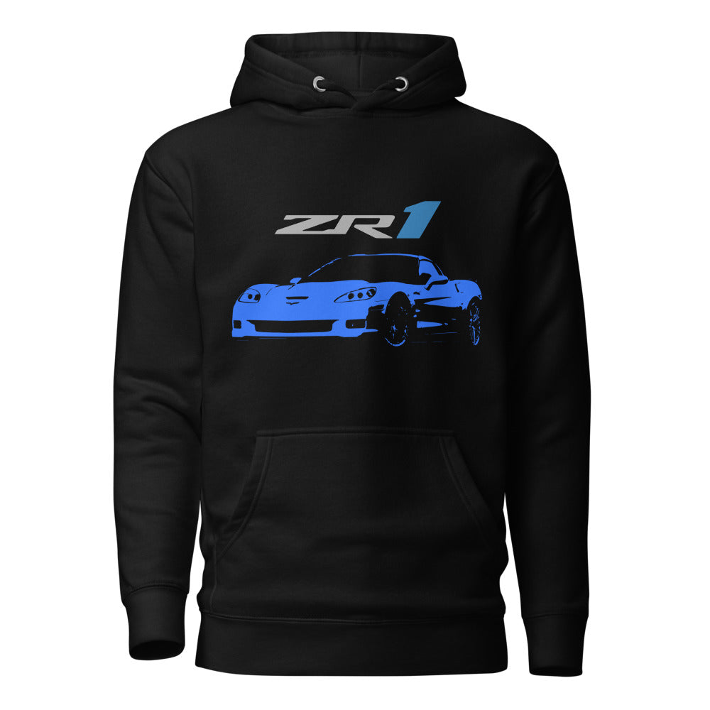 Blue Corvette C6 ZR1 Custom Sixth Gen Vette Drivers Hoodie for car show