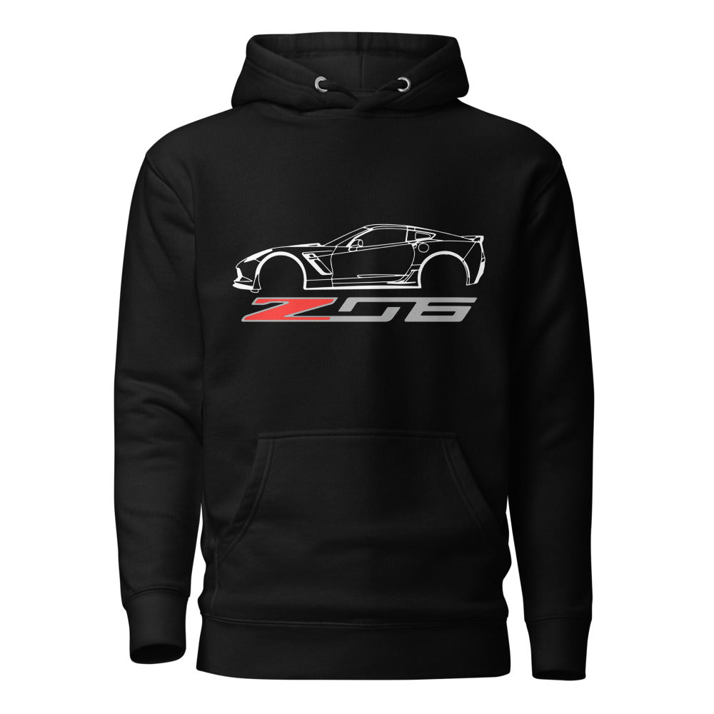 C7 Corvette Z06 hoodie for 7th Gen Vette Drivers Owners Custom Car Show sweatshirt