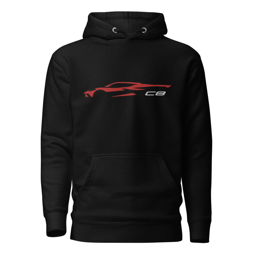 2024 C8 Corvette hoodie for Torch Red Vette Drivers custom embroidered pullover sweatshirt