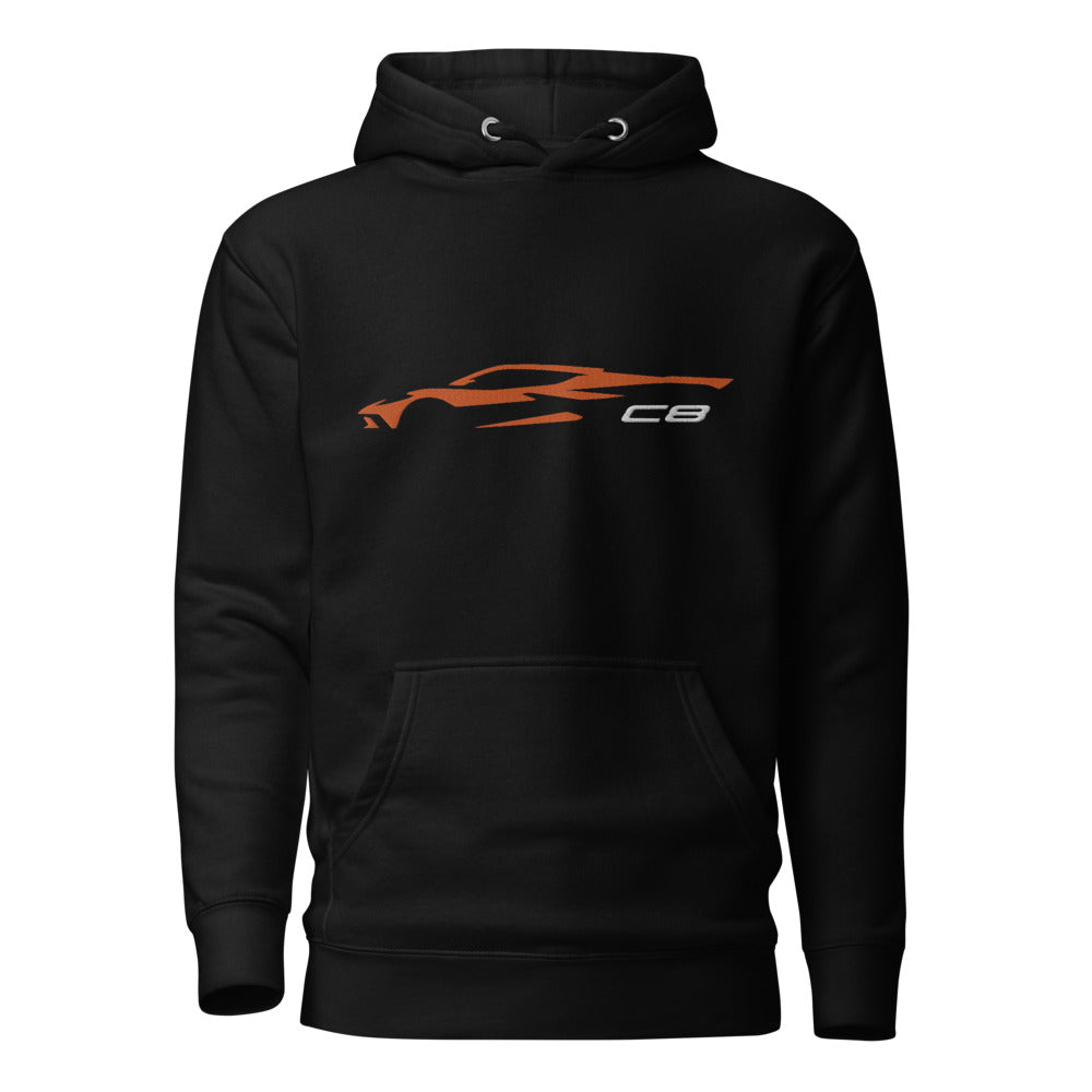 2024 C8 Corvette hoodie for Amplify Orange Vette Drivers custom embroidered pullover sweatshirt