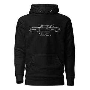 1969 Chevy Nova hoodie for Classic Car Enthusiasts Muscle Cars Owners Gear Heads