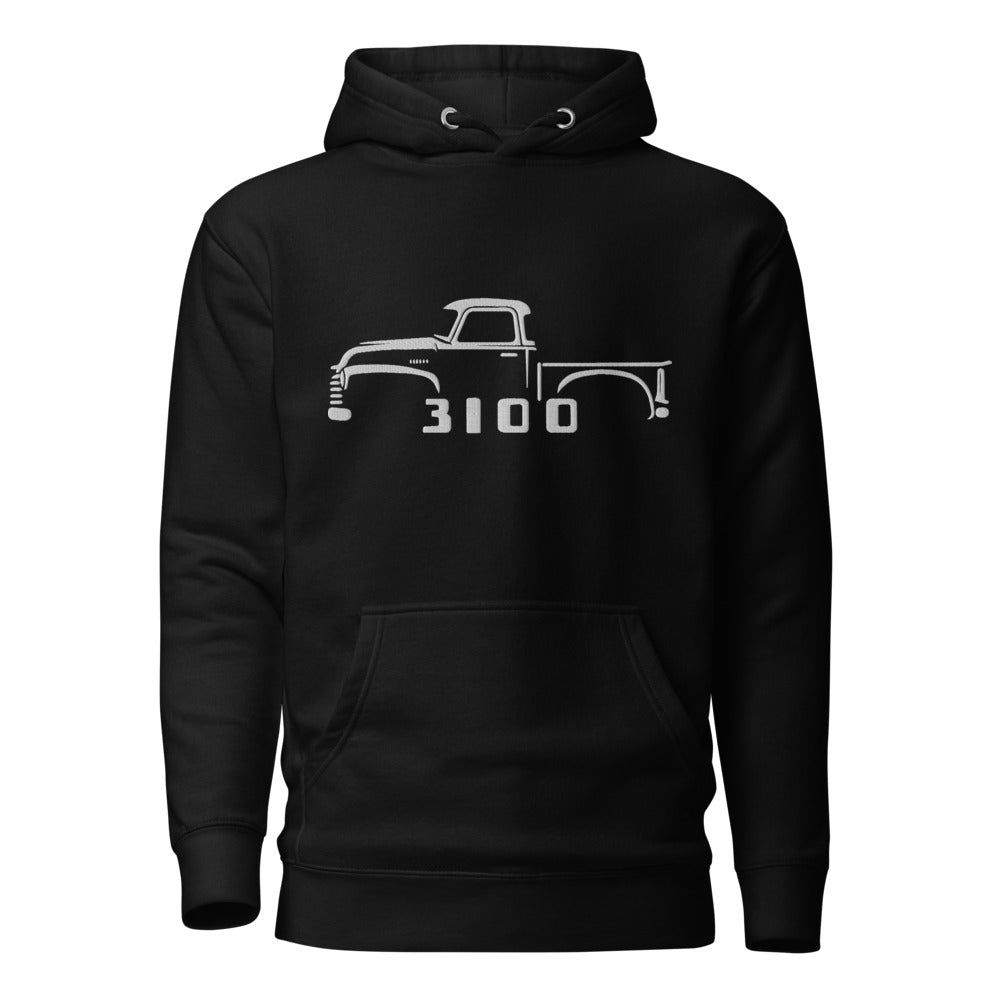 1953 Chevy 3100 hoodie for Antique Pickup Truck Owners embroidered sweatshirt