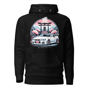 Japanese Aesthetic R34 Skyline GTR hoodie for JDM Fans 90s Car Culture GT-R pullover