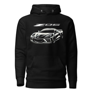 Next Gen C8 Corvette Z06 hoodie for Vette Drivers Black Out Edition Vette Show Pullover