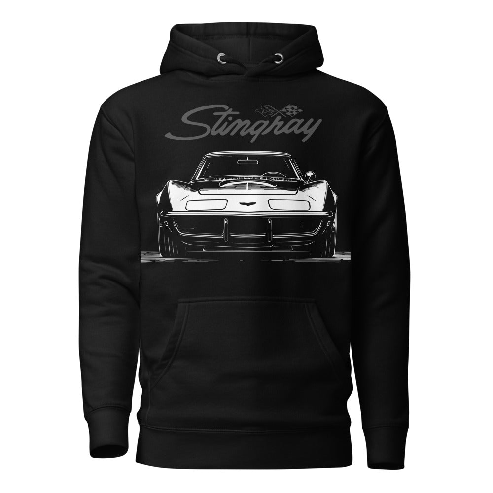 1969 Corvette C3 Stingray hoodie for Chevy Classic Car Drivers Custom Vette Art Pullover