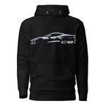 2024 Corvette C8 hoodie for Vette Drivers Ceramic Matrix Gray Minimalist Silhouette pullover