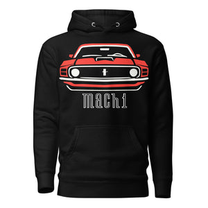 1970 Red Mach 1 hoodie for Stang Owners Classic Muscle Car Enthusiasts pullover