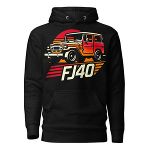 Retro Color FJ40 hoodie for Old Truck Enthusiasts 4x4 Off Road Landcruiser pullover sweatshirt