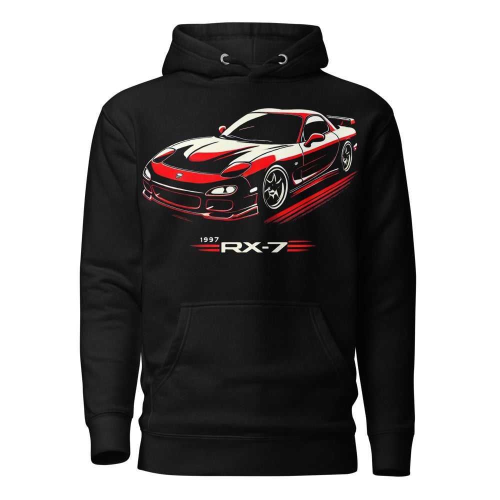 1990s JDM hoodie for RX-7 Fans Drivers Japanese Tuner Car Culture Drift Street racing Pullover