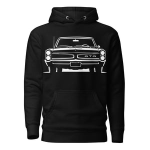 Front View 1964 GTO hoodie for Classic Car Enthusiasts Gearheads Pullover