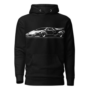 Automotive Fashion Countach hoodie 80s Supercar Graphic Pullover Sweatshirt