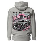 Black R34 GT-R Skyline hoodie for 90s JDM Fans Japanese Tuner Car Culture Drip GTR pullover