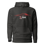 First Gen 1967 1968 1969 Chevy Camaro Z28 Red Outline Silhouette Classic Car Owners Hoodie Pullover Sweatshirt