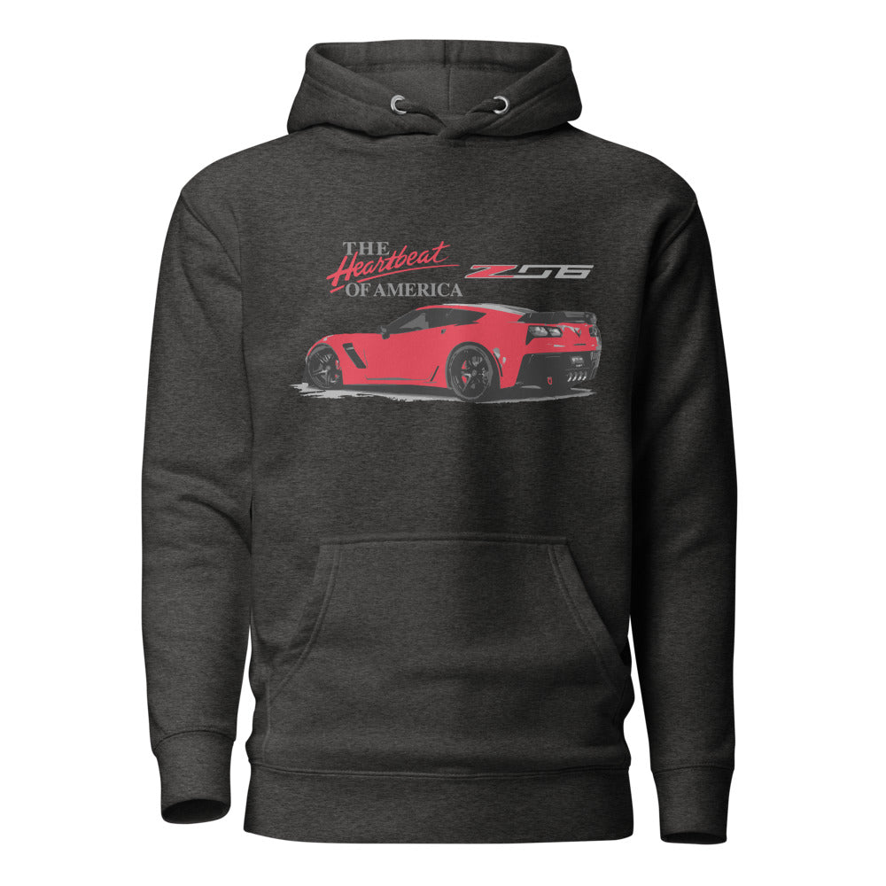 Torch Red C7 Corvette Z06 Custom Vette Drivers Hoodie Pullover Sweatshirt