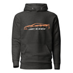 2024 2025 Corvette C8 Z06 Amplify Orange Silhouette 8th Generation Vette Drivers Custom Hoodie Pullover Sweatshirt