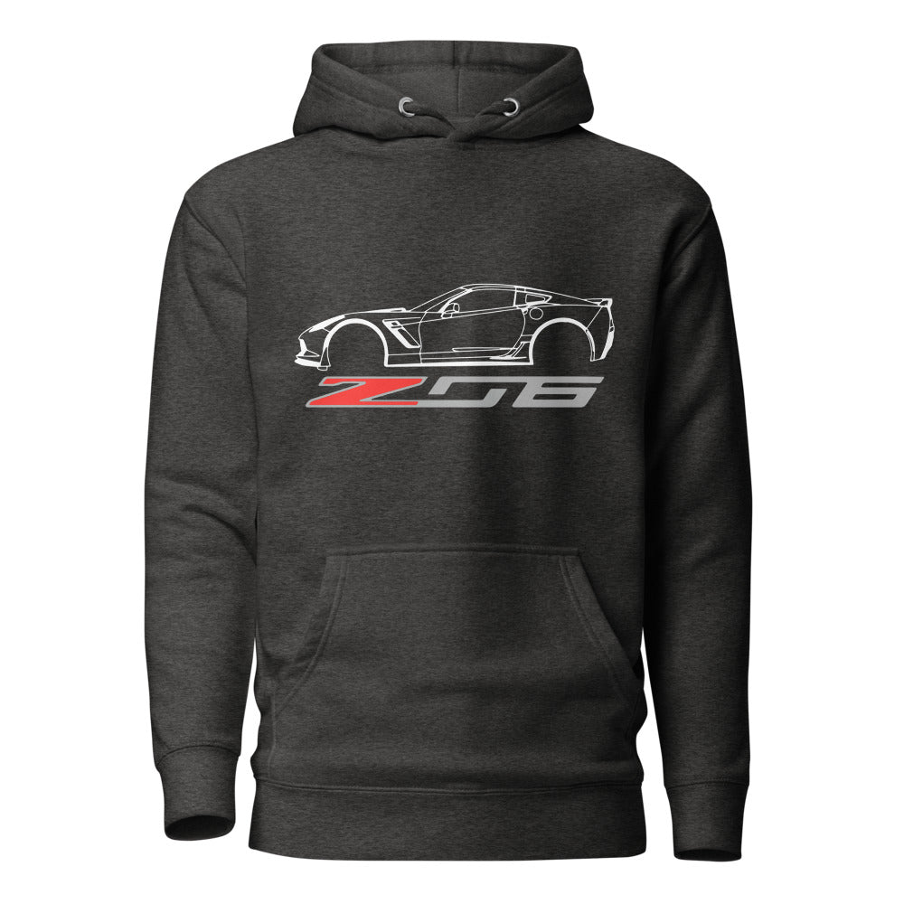 C7 Corvette Z06 hoodie for 7th Gen Vette Drivers Owners Custom Car Show sweatshirt