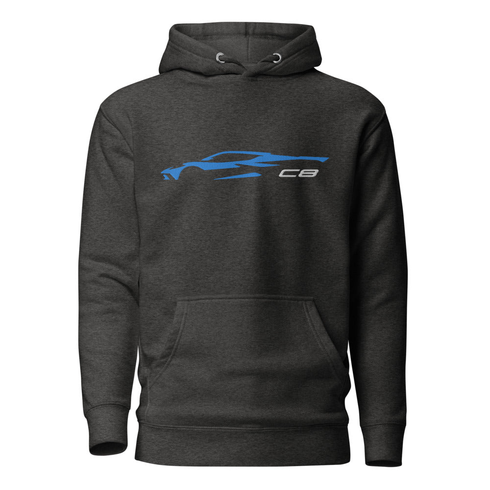 2024 C8 Corvette hoodie for Rapid Blue Vette Drivers custom embroidered pullover sweatshirt