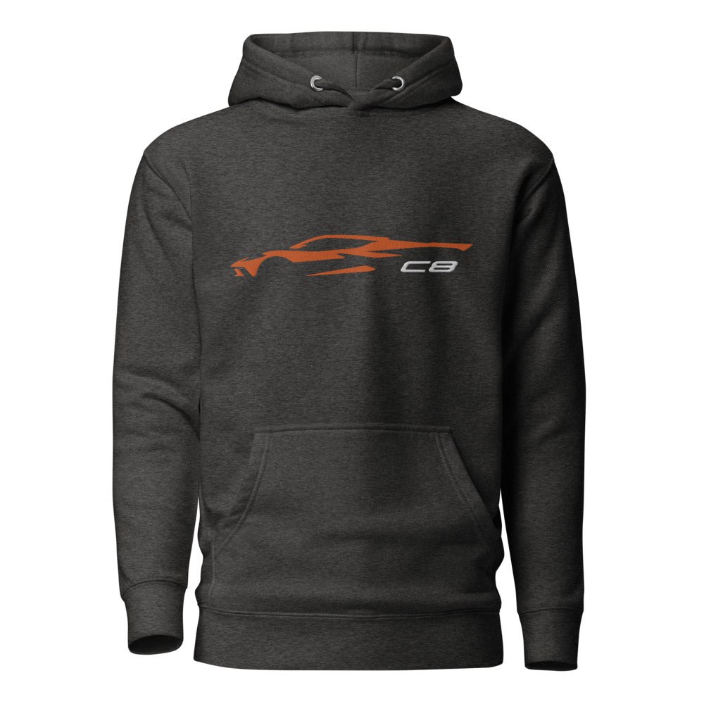 2024 C8 Corvette hoodie for Amplify Orange Vette Drivers custom embroidered pullover sweatshirt