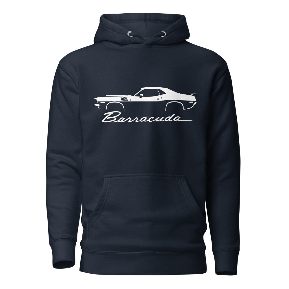 1971 Barracuda hoodie for Muscle Car Enthusiasts Classic Cars 71 Cuda Pullover