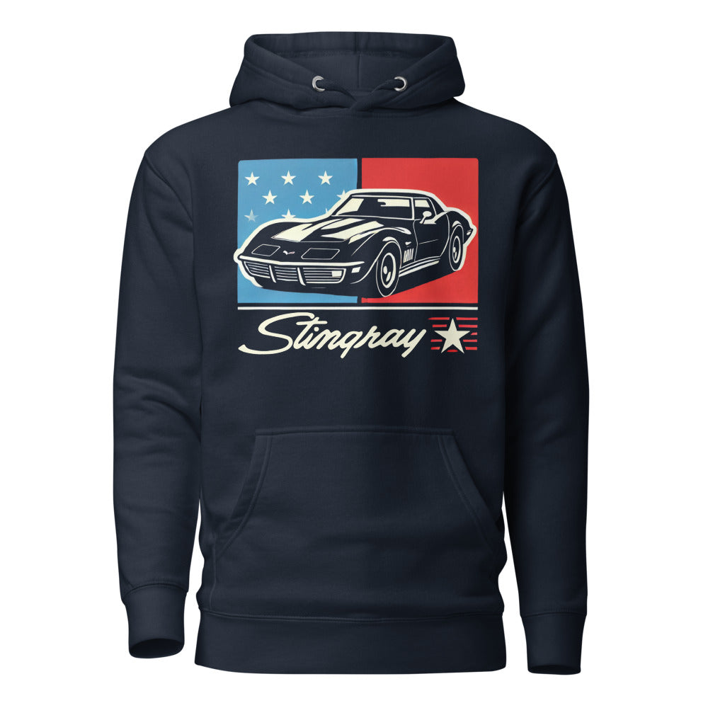 American Classic C3 Corvette Stingray hoodie for Chevy Muscle Car Fans Auto Show pullover