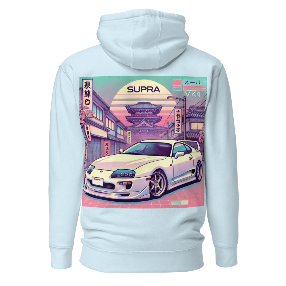 Tokyo Sunset Supra MK4 hoodie for 90s JDM Japanese Car Fans Pullover Sweatshirt