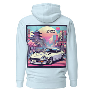 Tokyo Sunset Datsun 240z hoodie for JDM Japanese Car Fans Pullover Sweatshirt