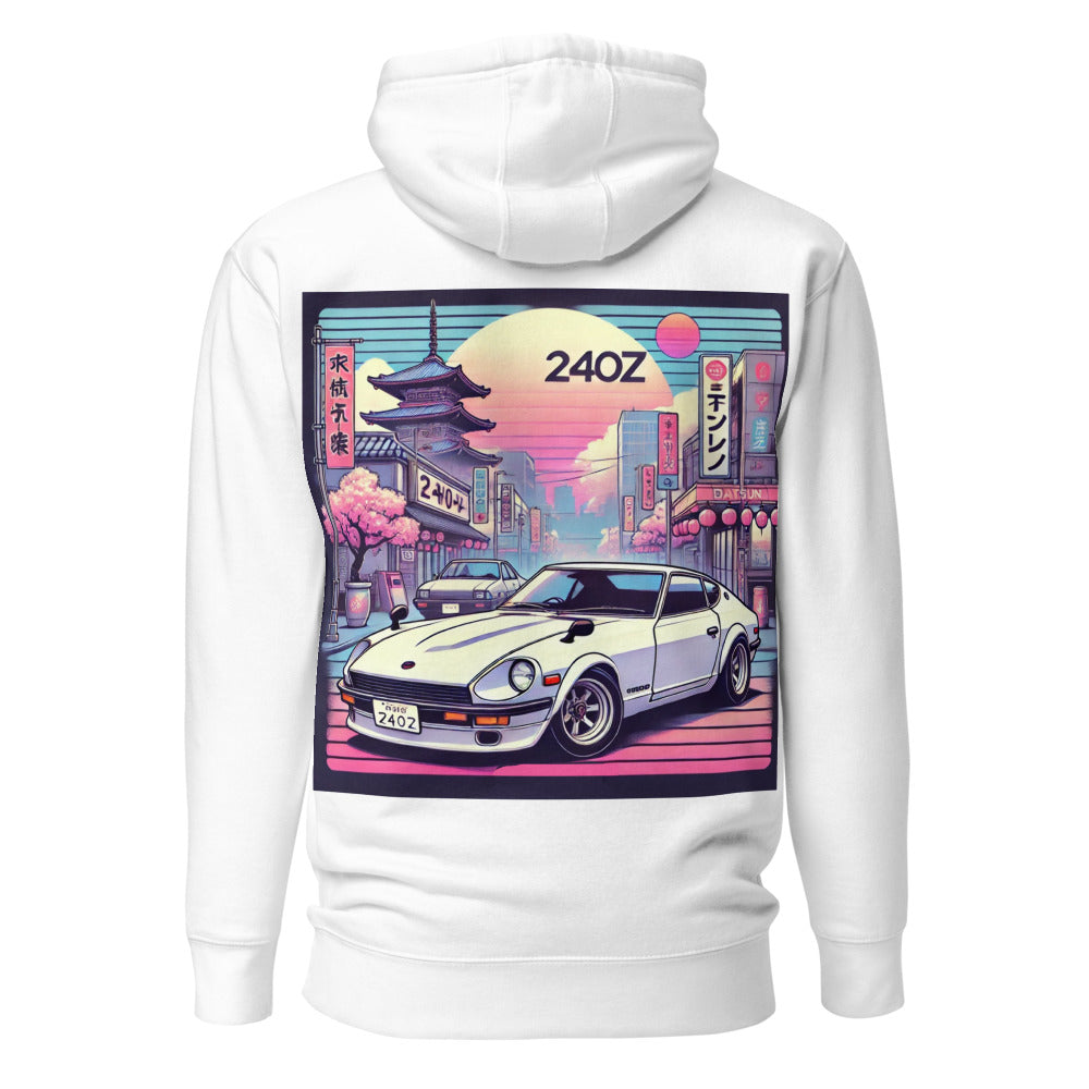 Tokyo Sunset Datsun 240z hoodie for JDM Japanese Car Fans Pullover Sweatshirt