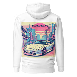 Tokyo Sunset 180sx  hoodie for JDM Japanese Tuner Drift Car Fans Gearheads Pullover