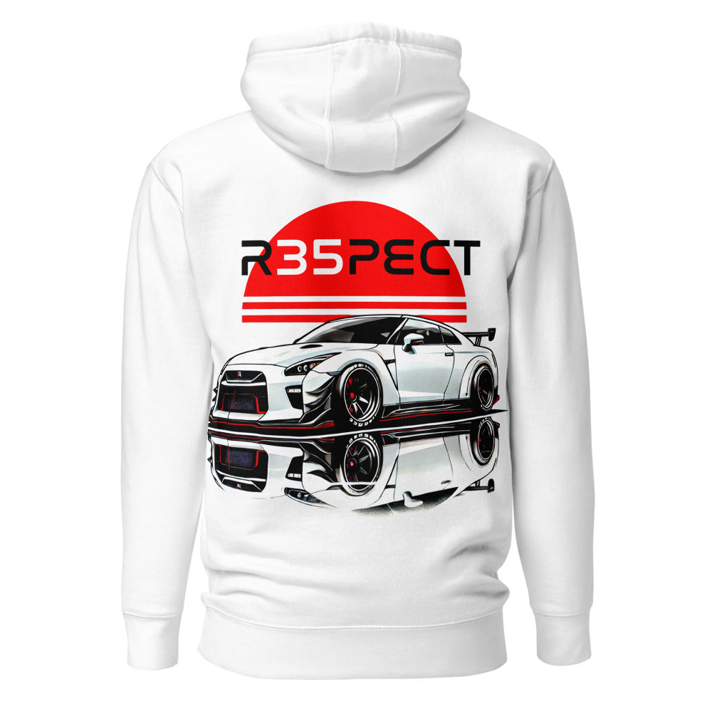 Respect R35 GT-R hoodie for JDM Fans Japanese Car Enthusiasts Gearheads GTR Pullover