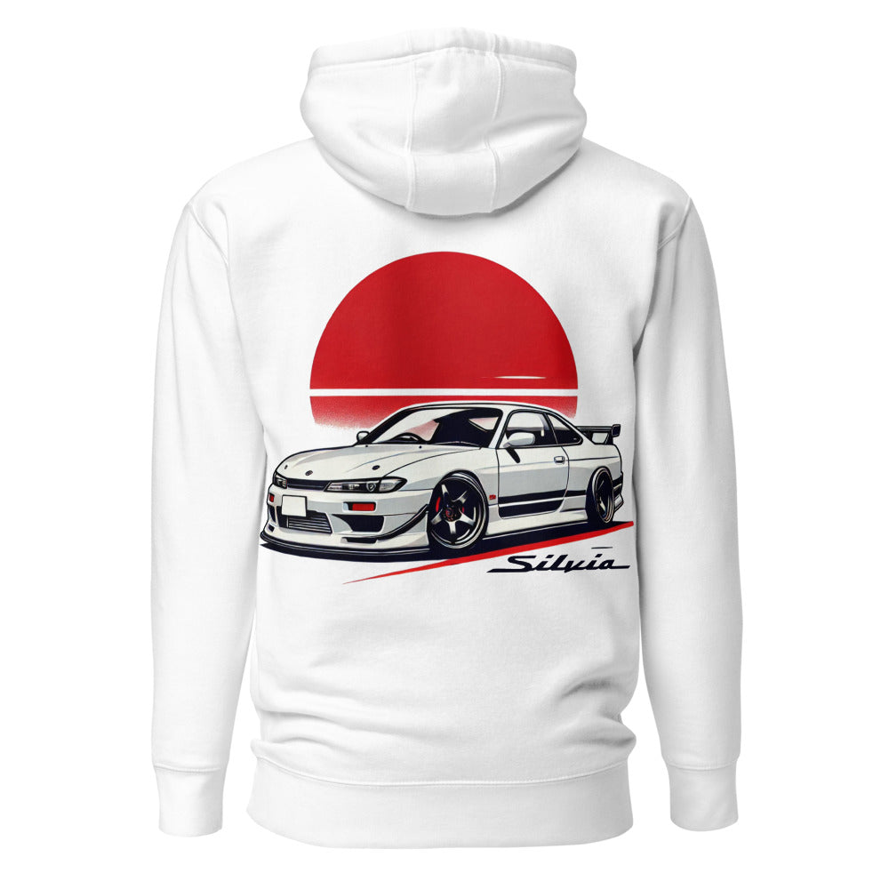 Rising Sun Silvia S14 hoodie for 90s JDM Tuner Car Drift Racing Fans Japanese Auto Culture