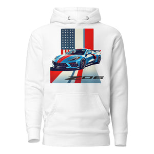 American Supercar C8 Corvette Z06 hoodie for 8th Gen Vette Drivers Patriotic pullover