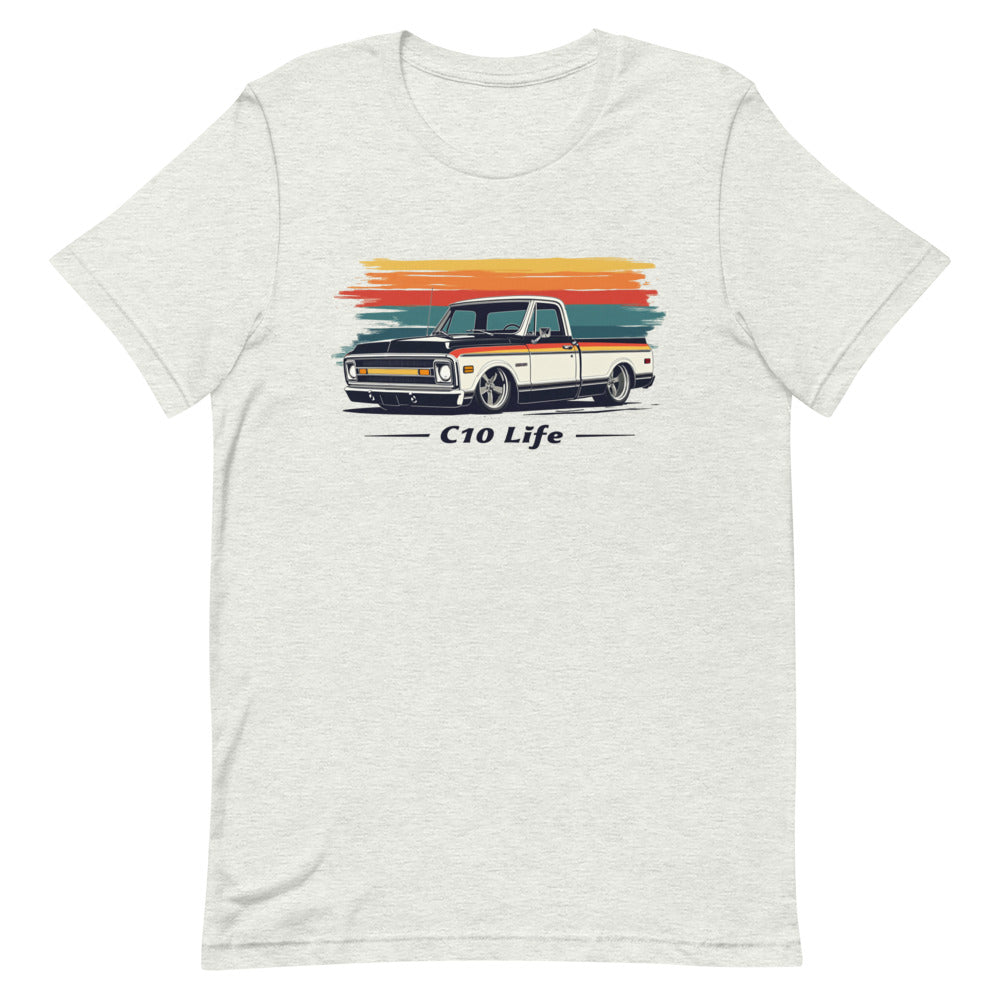 1970s Chevy C10 Life Retro Colors Classic Pickup Truck t-shirt Graphic Tee