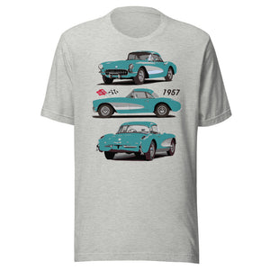 1957 Corvette C1 Cascade Green Antique American Classic Car Art t-shirt