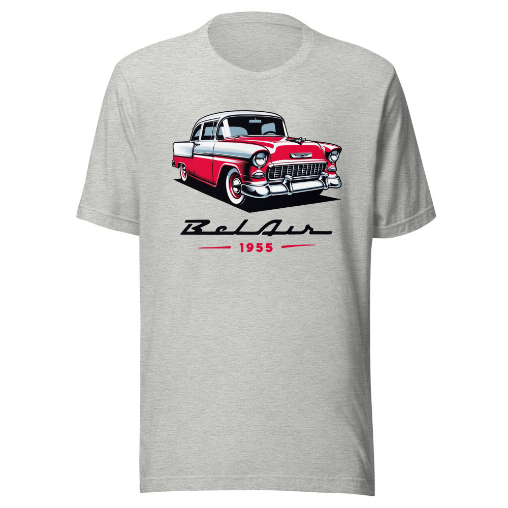 1955 Red Bel Air t-shirt for Chevy Classic Car Owners Antique Automotive 55 Belair Tees