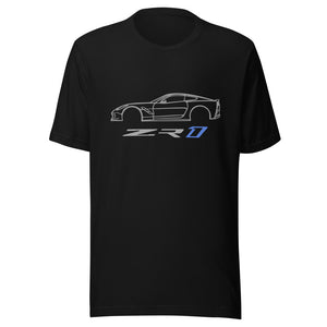 C7 Vette ZR1 Outline Line Art Car Meet Custom Unisex t-shirt