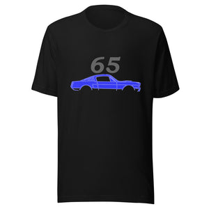 1965 GT350 Stang Classic Car Outline Blueprint Unisex t-shirt