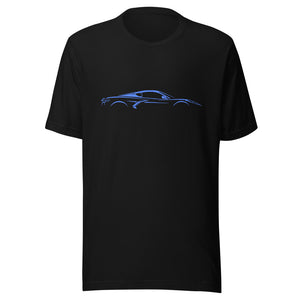 2024 2025 Rapid Blue Corvette C8 Line Art for 8th Gen Vette Owners Drivers t-shirt